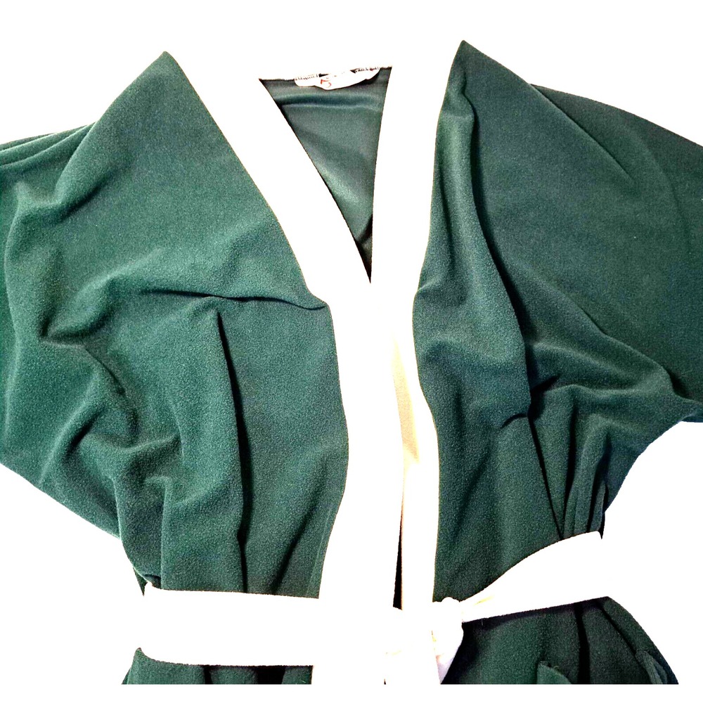 Munsingwear Mens‎ Robe Vtg 1960s Mod Green Ivory Trim Small-XL Made in USA